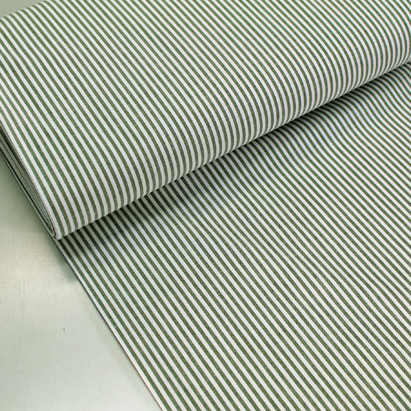 green stripe 100% cotton chambray fabric