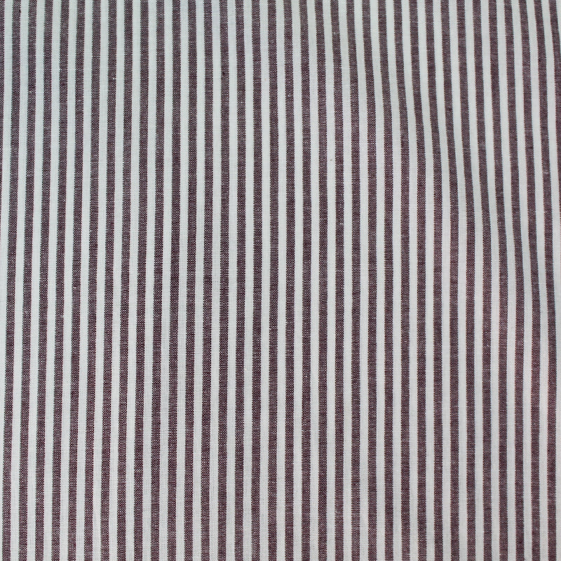 Chambray Cotton - Mulberry - Stripe