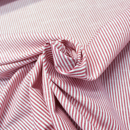 Red Stripe Cotton Chambray Furnishing Fabric