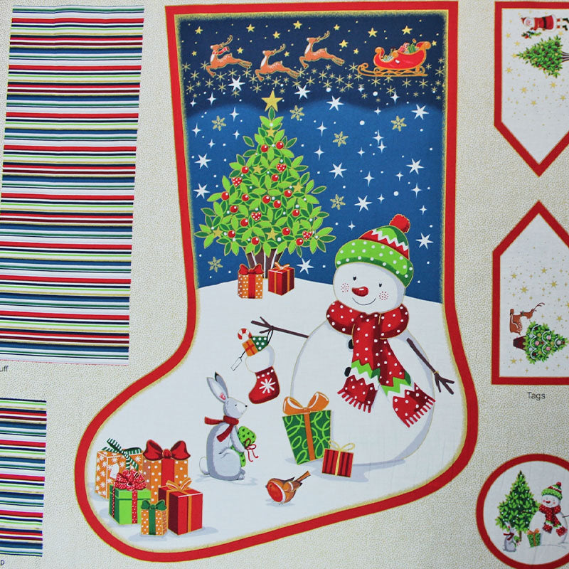 Christmas Stocking Panel Fabric