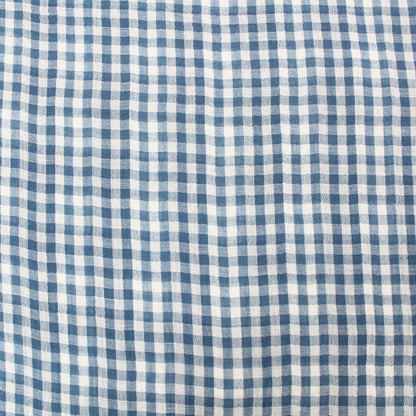 Pale Blue Gingham Double Gauze Fabric