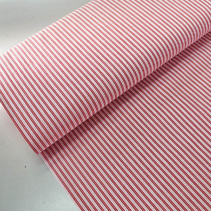 Cotton Dressmaking Seersucker Multi Stripe - Red