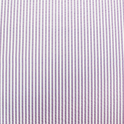 Lilac Striped Cotton Seersucker Fabric