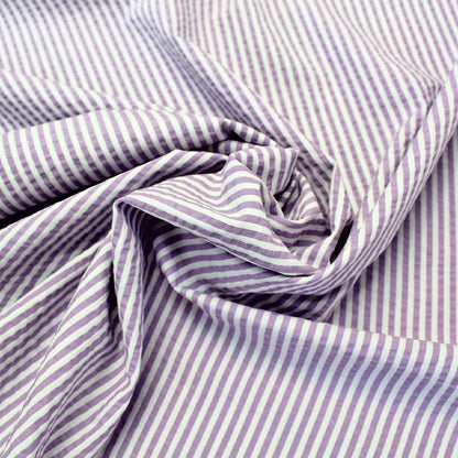Cotton Dressmaking Seersucker Stripe - Lilac