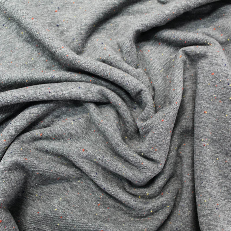 Cotton Elastane Brushed Backed Sweatshirt - Speckled Grey