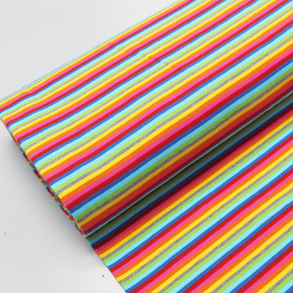 Rainbow Stripe Cotton Jersey Fabric