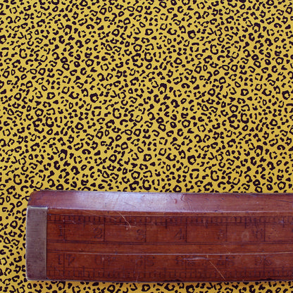 Cotton Leopard Print Fabric - Mustard