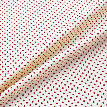 3mm Polka Dot Cotton - Cream with Red Spots