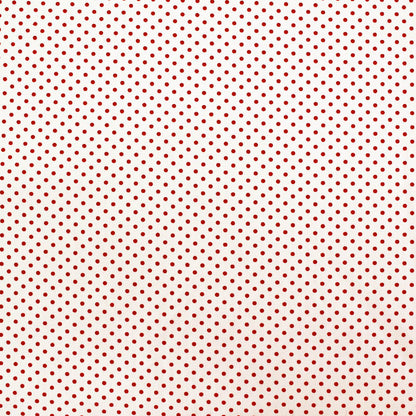 Printed Polka Dot Cotton - Cream with Red Spots