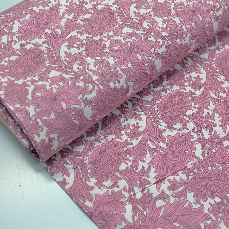 Pink Floral Cotton Lawn Fabric