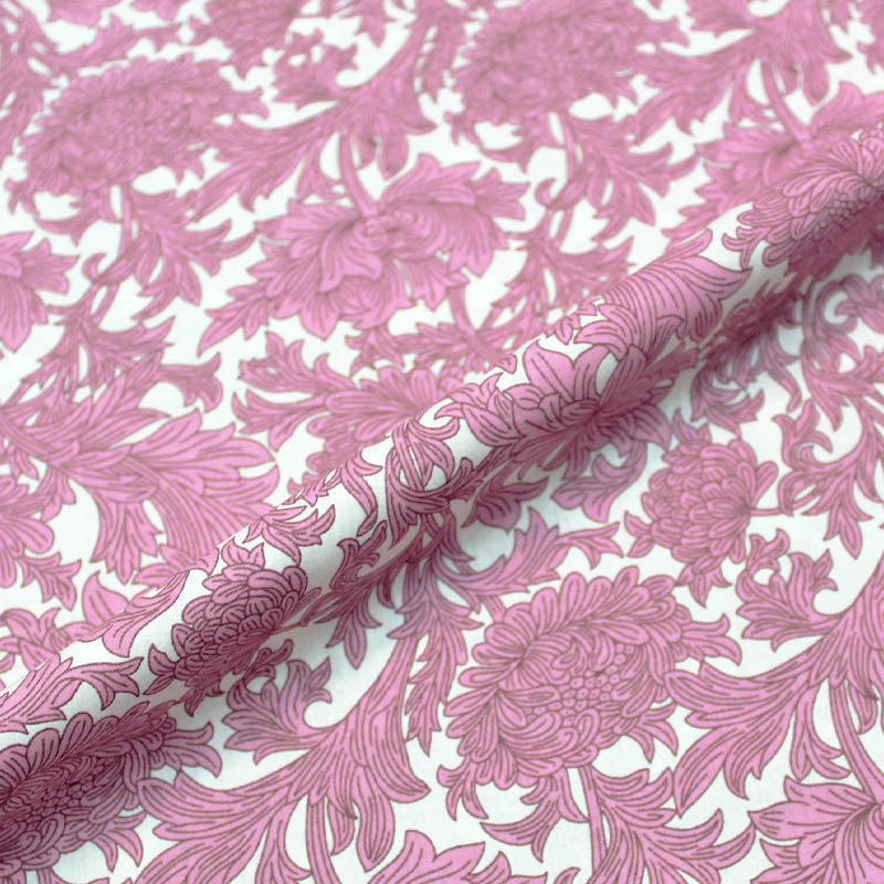DRESSMAKING FLORAL COTTON LAWN FABRIC - Pink - JOYCE