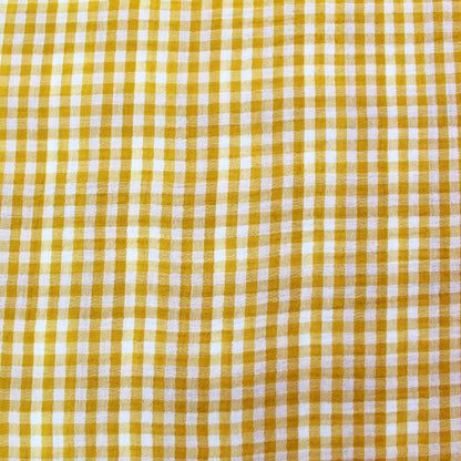 Yellow Gingham Double Gauze Fabric