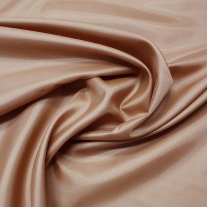 Dressmaking Anti Static Polyester Lining Fabric - Caramel