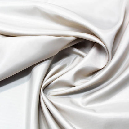 Dressmaking Anti Static Polyester Lining Fabric - Optic White