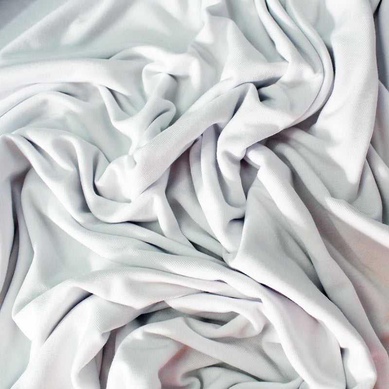 White Bamboo Jersey Fabric 