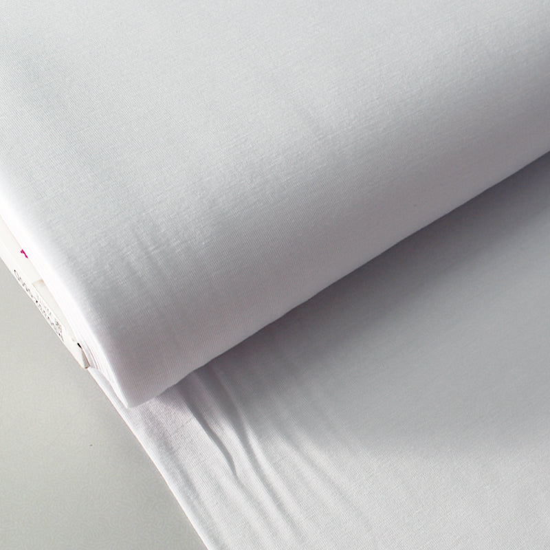 White Bamboo Jersey Fabric 