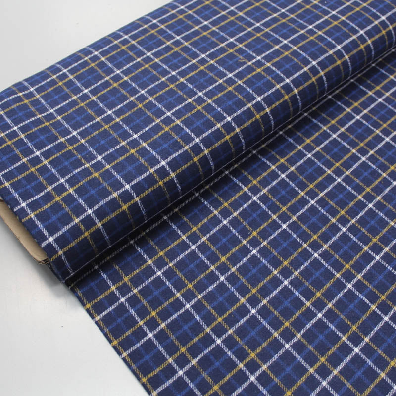 Blue Check Brushed Cotton Fabric