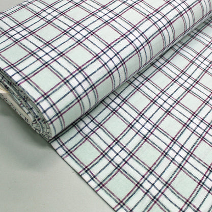 Pastel Green Brushed Cotton Check Fabric