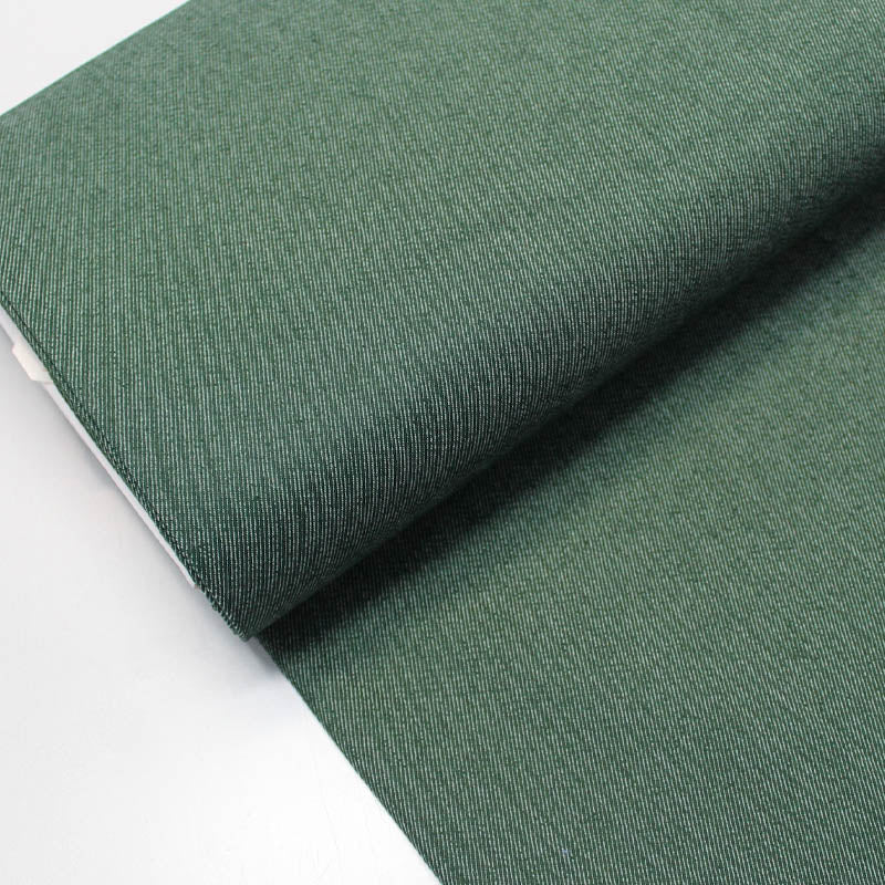 Dark Green Stretch Denim Fabric
