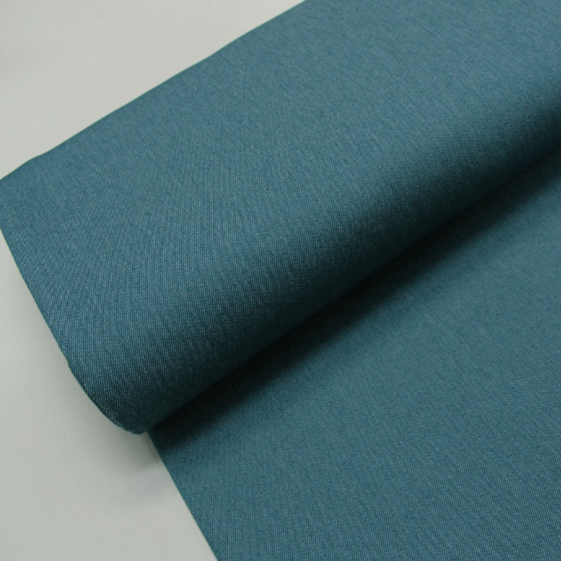 petrol green denim fabric stretch denim