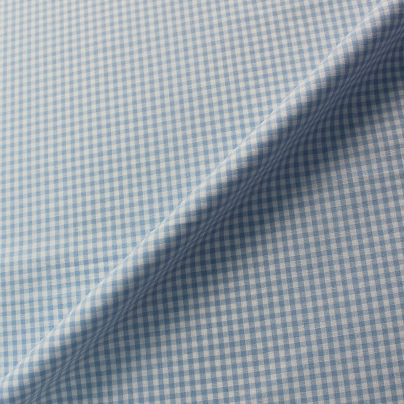 Dressmaking Cotton - Mini Gingham - Pale Blue and White