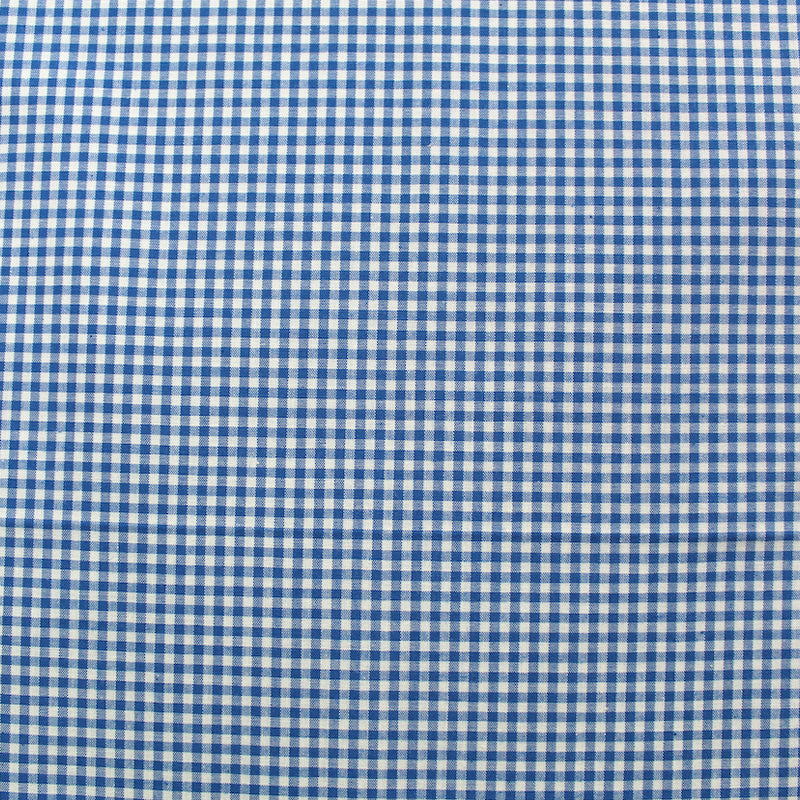 Dressmaking Cotton - Mini Gingham - Royal Blue and White
