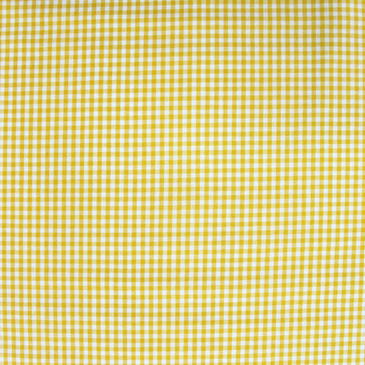Dressmaking Cotton - Mini Gingham - Sunshine Yellow and White