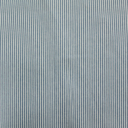 Dressmaking Cotton Denim Hickory Stripe - Pale Blue and White