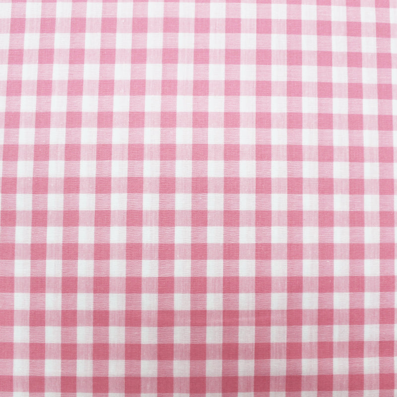 Dressmaking Cotton Gingham - Wide Width - Candy Pink and White