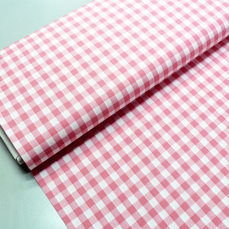 pink gingham fabric dressmaking cotton