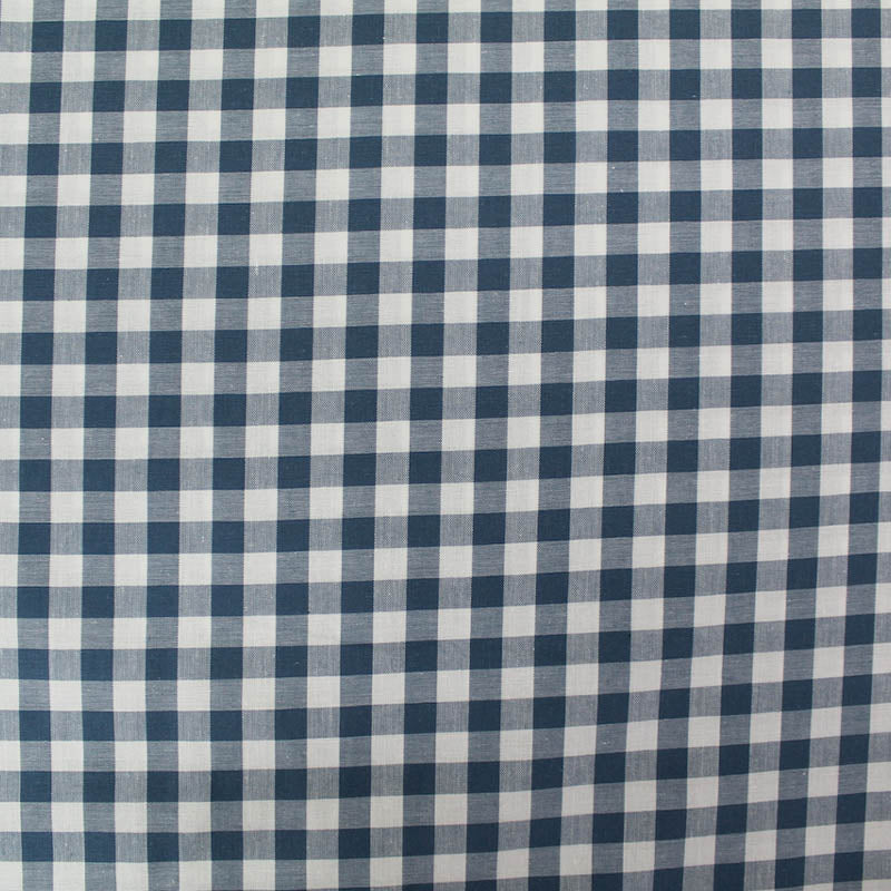 Dressmaking Cotton Gingham - Wide Width - Denim Blue and White