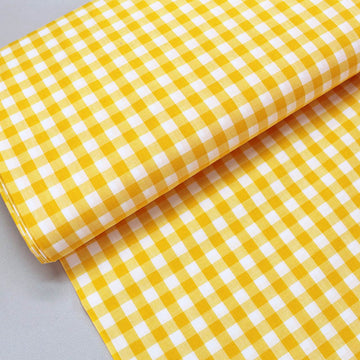 Dressmaking Cotton 9mm Gingham - Wide Width - Yellow and White