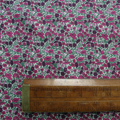 Dressmaking Floral Cotton Lawn - Prune and Blossom - Purple