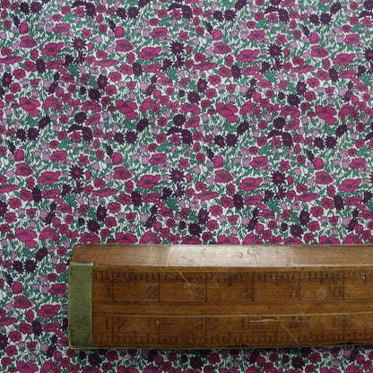 Dressmaking Floral Cotton Lawn - Prune and Blossom - Purple