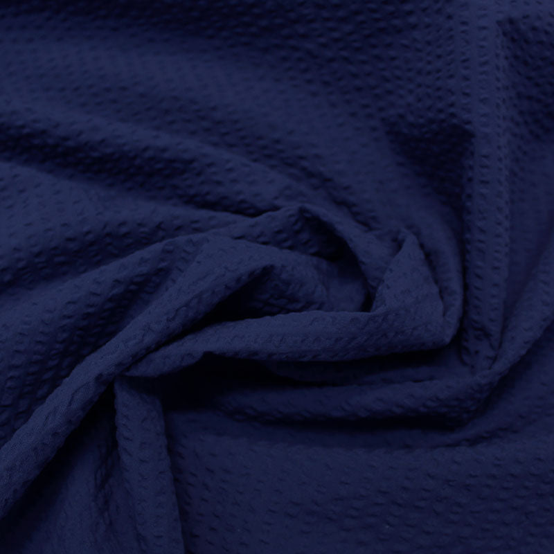 Dressmaking Cotton Seersucker - French Navy Blue