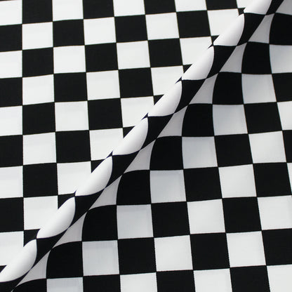 Dressmaking Polyester Cotton Twill - Black and White - Chef's Check