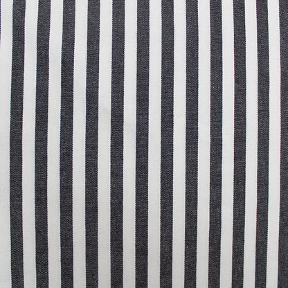 Dressmaking Cotton Twill - Medium Stripe - Charcoal and White