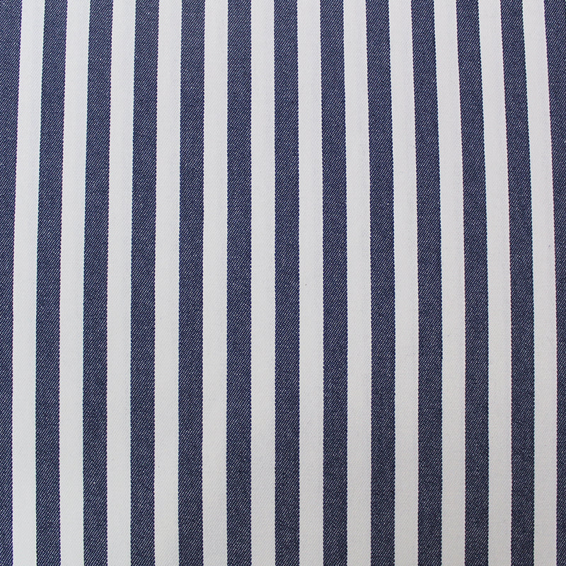 Dressmaking Cotton Twill - Medium Stripe - Navy and White