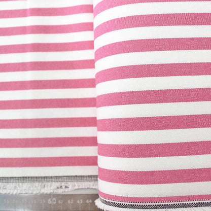 Dressmaking Cotton Twill - Medium Stripe - Pink and White