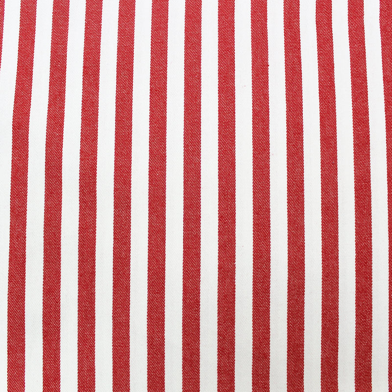 Dressmaking Cotton Twill - Medium Stripe - Red and White