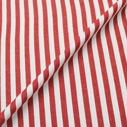 Dressmaking Cotton Twill - Medium Stripe - Red and White