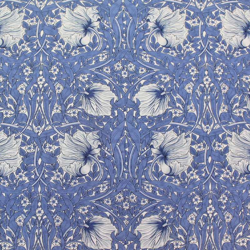 light blue floral cotton lawn fabric