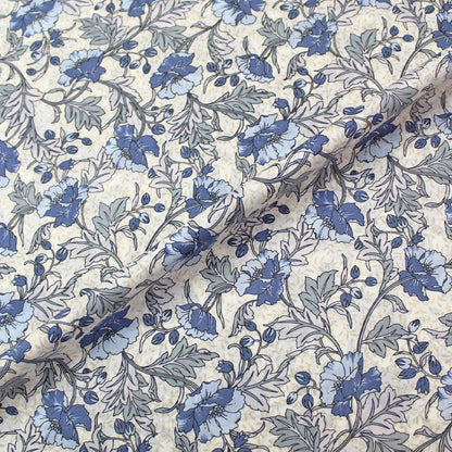 Dressmaking Floral Cotton Lawn - Blue - Thelma