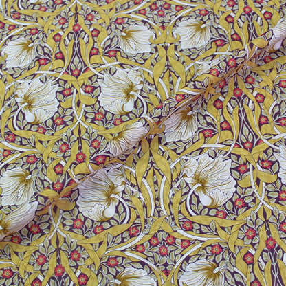 Dressmaking Floral Cotton Lawn - Mustard Yellow - Rosemary