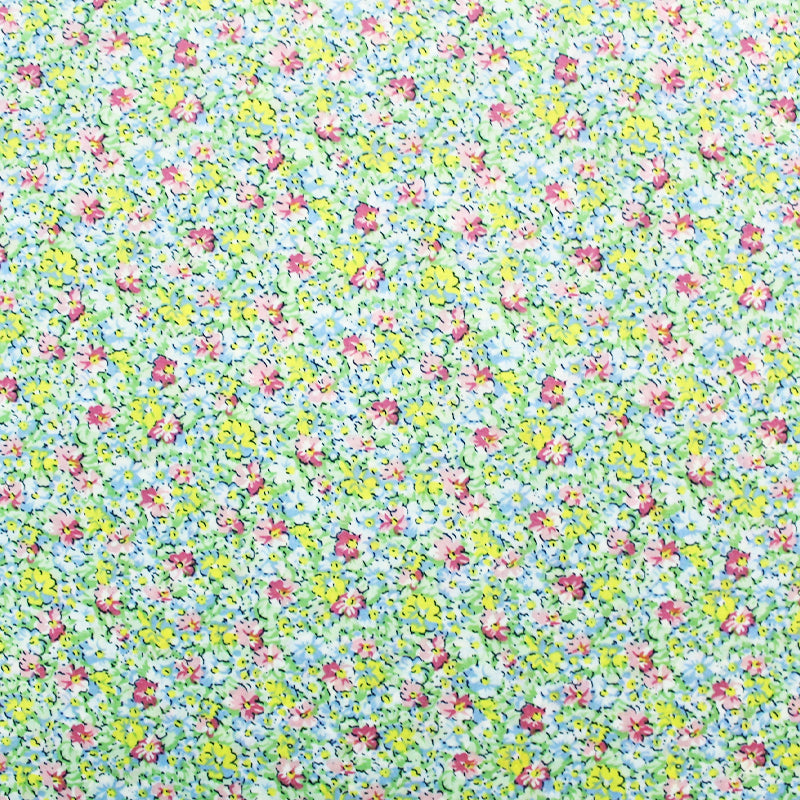 bright green floral cotton lawn fabric