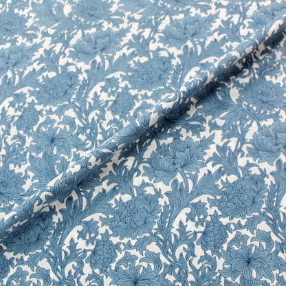 Dressmaking Floral Cotton Lawn Fabric - Blue - Joyce