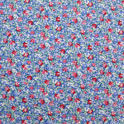 blue floral cotton lawn fabric