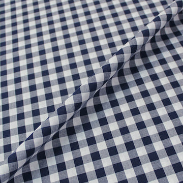 Dressmaking Cotton 9mm Gingham - Wide Width - Navy and White