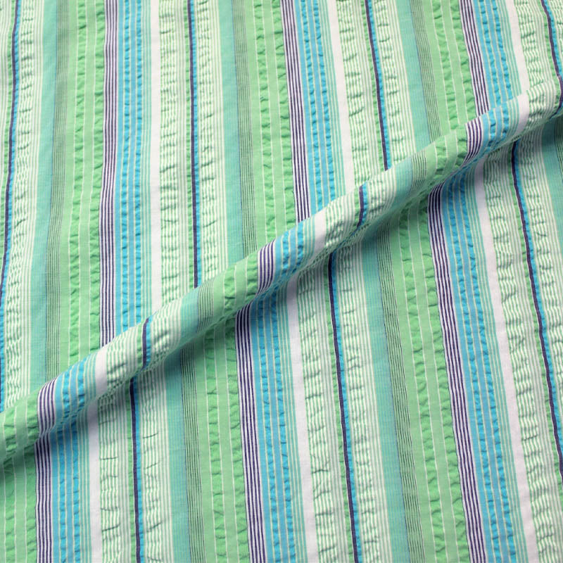 Dressmaking Green Stripe Seersucker