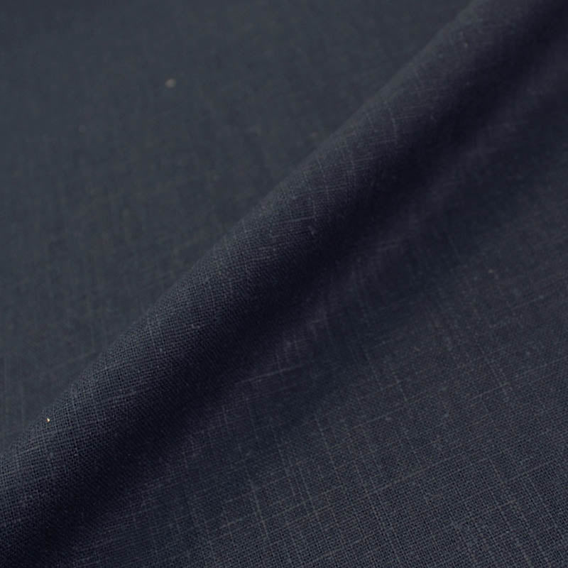 75% Linen 25% Cotton Navy Blue Washed Linen Fabric